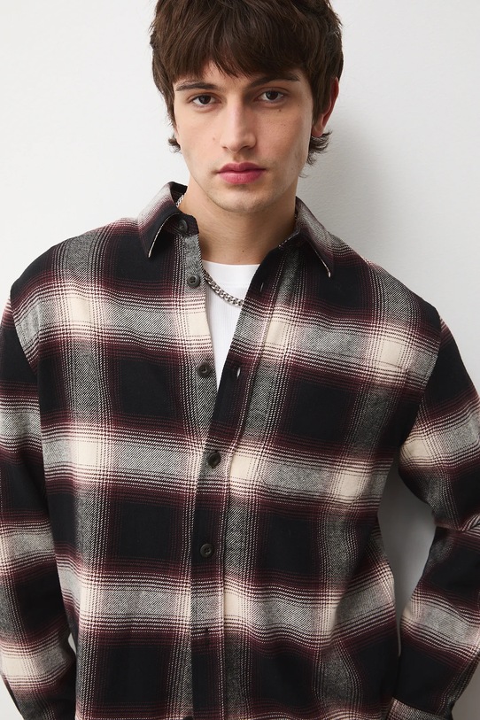 Medicine camasa din bumbac maro RW25-KDM904