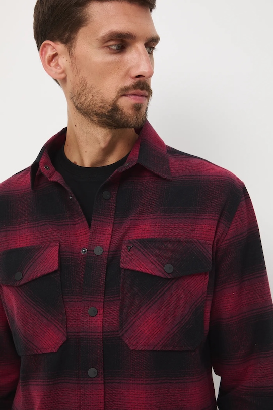 Medicine koszula bawełniana wzorzyste bordowy RW25-KDM905