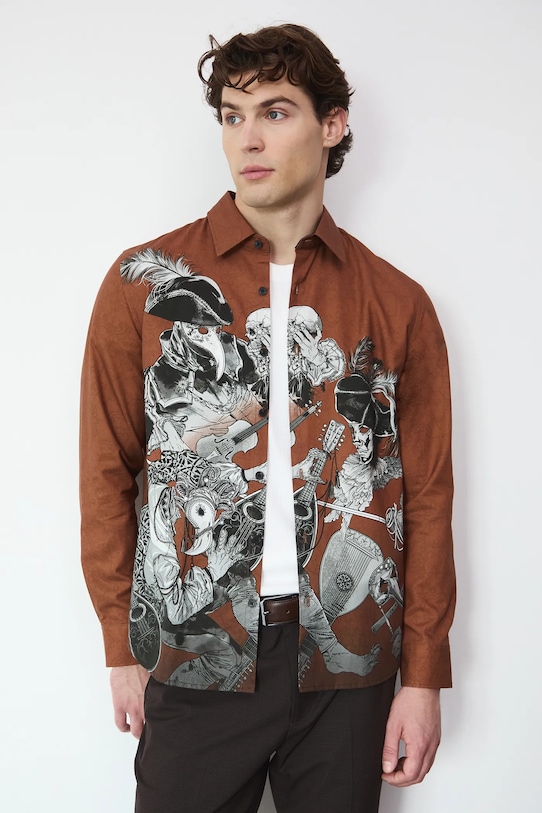 Medicine koszula regular brązowy RW25-KDMA15