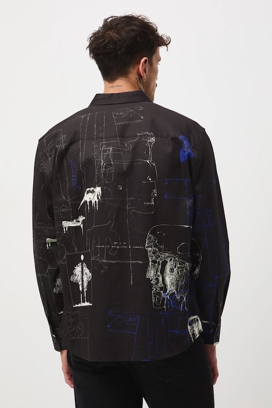 Odzież Koszula męska z kolekcji Zdzisław Beksiński x Medicine RW25-KDMA53 czarny