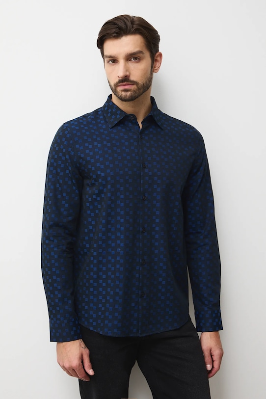 Medicine koszula bawełniana regular granatowy RW25-KDMB22