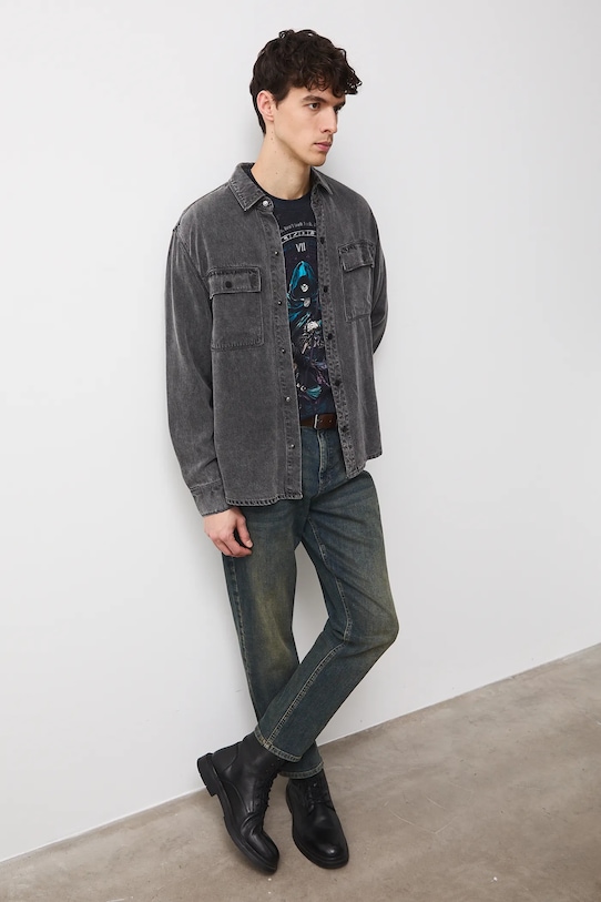 Medicine koszula jeansowa RW25-KDMC13 szary