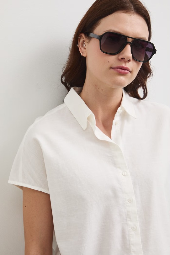 Košeľa s prímesou ľanu Medicine béžová RW25-KKD102