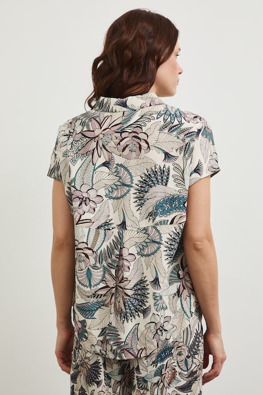 Odzież Koszula z domieszką lnu damska wzorzysta RW25-KKD102 multicolor