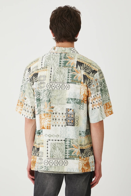 Odzież Koszula męska z kołnierzykiem wzorzysta RW25-KKM202 multicolor