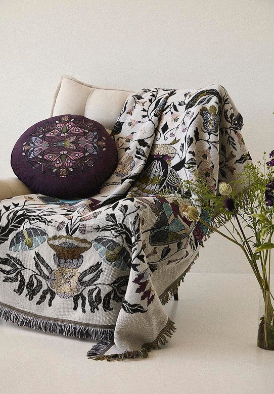 Koc żakardowy wzorzysty 160 x 130 cm multicolor RW25-KOU400