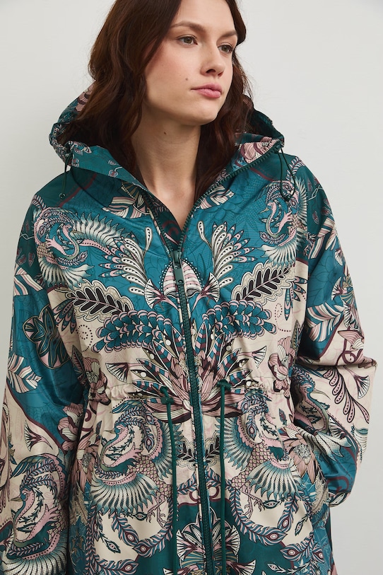 Parka oversize wzorzysta RW25-KPD100 multicolor
