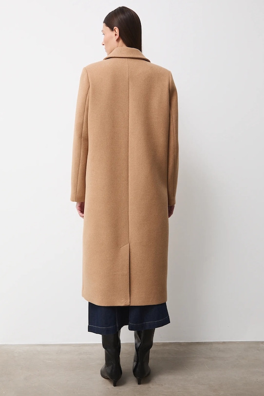 Odzież Medicine płaszcz z domieszką wełny RW25-KPD600 beżowy