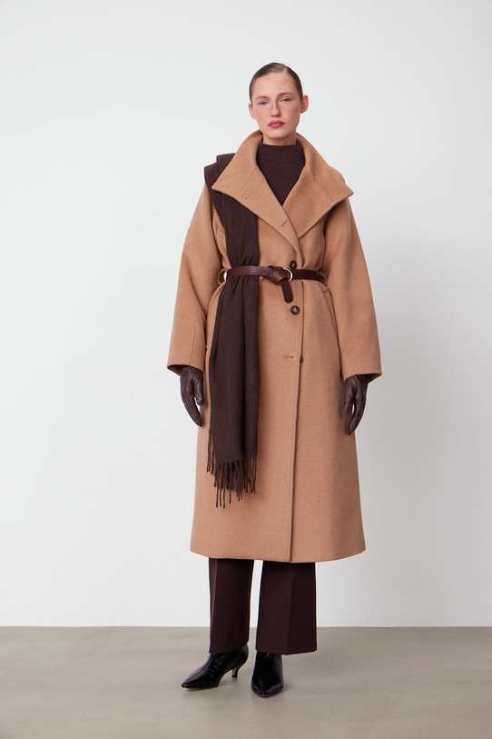 Medicine płaszcz wełniany bez kaptura beżowy RW25-KPD702