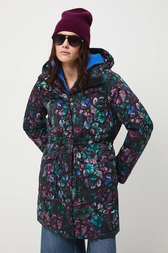 Parka damska oversize wzorzysta RW25-KPD811 multicolor RW25