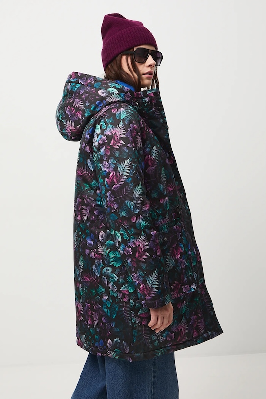 Odzież Parka damska oversize wzorzysta RW25-KPD811 multicolor