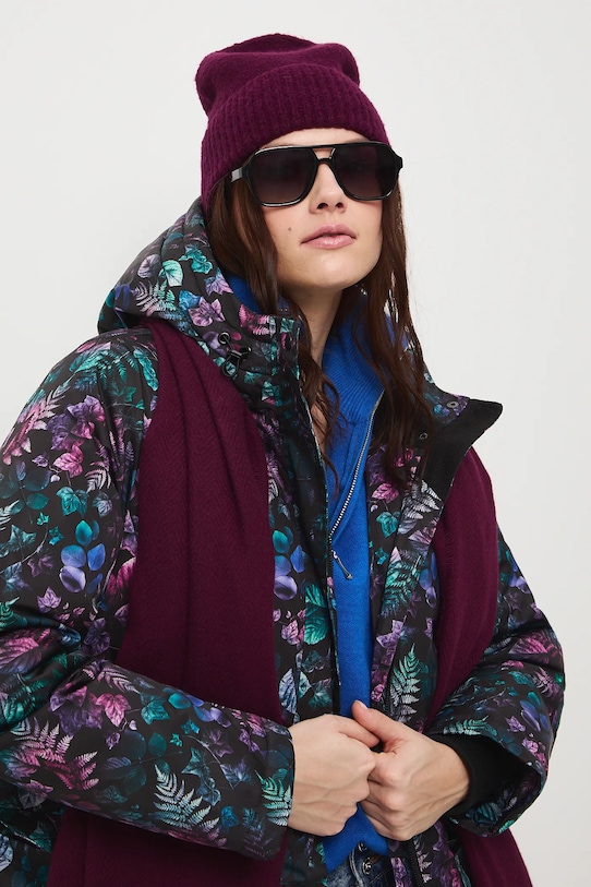 Parka damska oversize wzorzysta RW25-KPD811 multicolor