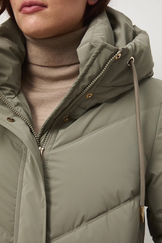 Płaszcz damski pikowany RW25-KPD901 zielony