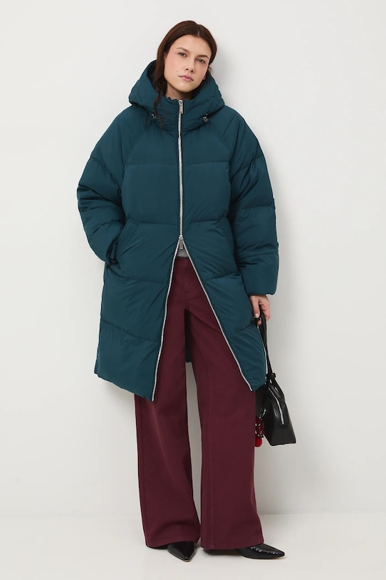 Płaszcz puchowy pikowany RW25-KPDB00 turkusowy RW25