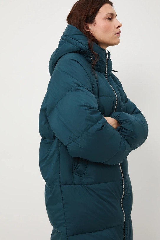 Płaszcz puchowy pikowany turkusowy RW25-KPDB00