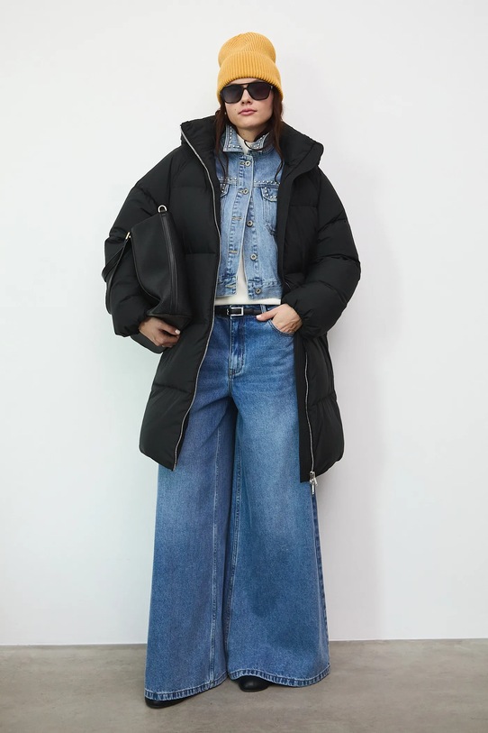 Medicine cappoto in piuma-piumino foderato nero RW25-KPDB00