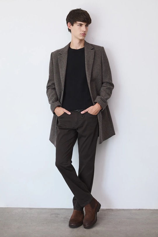 Medicine kabát gyapjú keverékből nem szigetelt barna RW25-KPM501