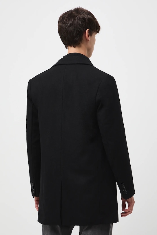 Odzież Medicine płaszcz z domieszką wełny RW25-KPM506 czarny