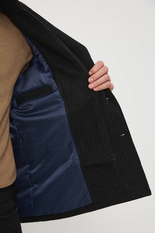 Płaszcz wełniany męski melanżowy RW25-KPM700