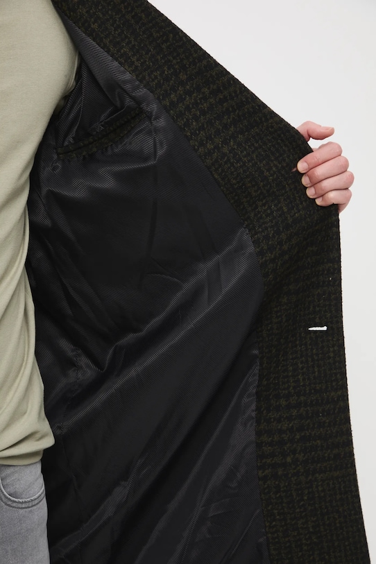 Płaszcz z domieszką wełny męski wzorzysty RW25-KPM800