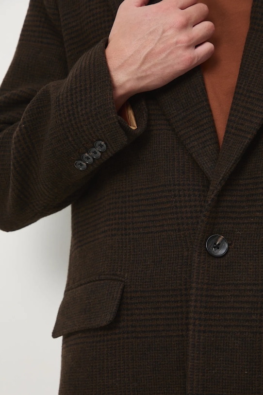 Medicine płaszcz z domieszką wełny RW25-KPM801 brązowy