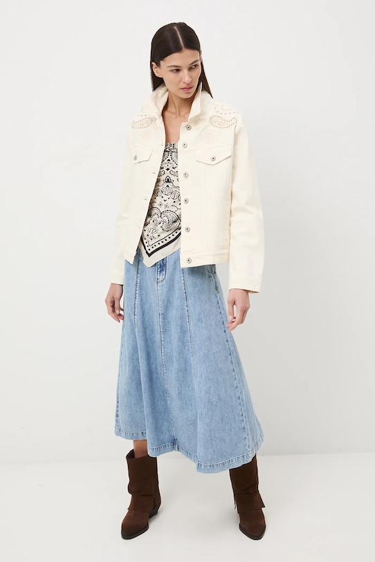 Medicine kurtka damska jeansowa beżowy RW25-KUD104