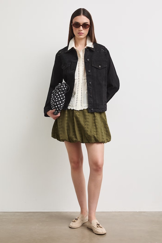 Medicine jachetă pentru femei, din denim negru RW25-KUD104