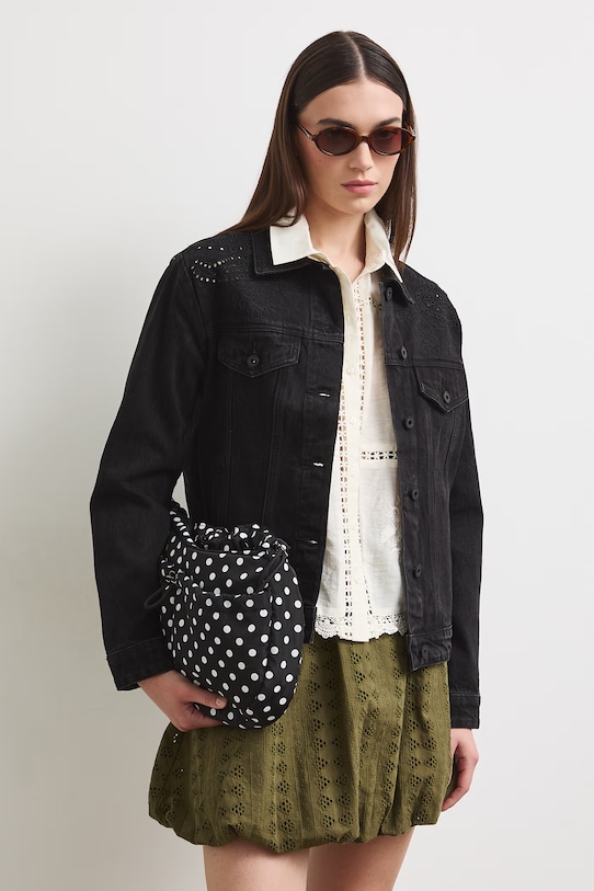 Medicine jachetă pentru femei, din denim RW25-KUD104 negru RS26