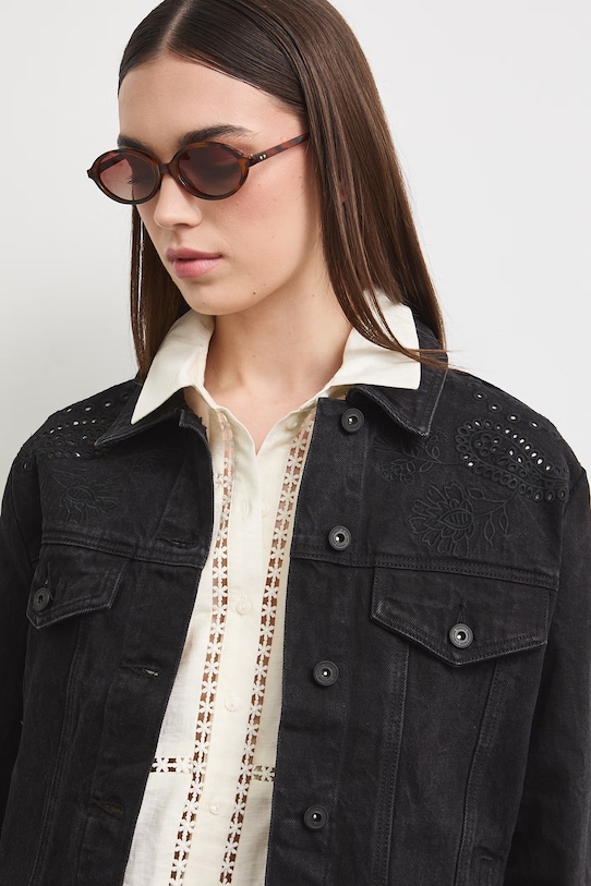 Medicine jachetă pentru femei, din denim negru RW25-KUD104