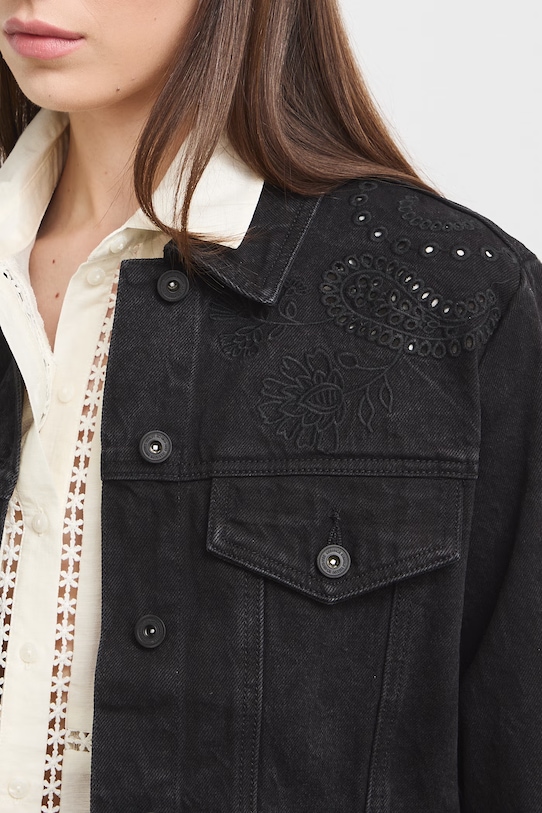 Medicine jachetă pentru femei, din denim RW25-KUD104 negru