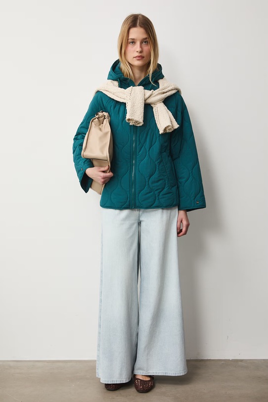 Medicine kurtka pikowana damska pozostałe turkusowy RW25-KUD304