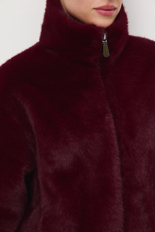 Kurtka damska z imitacji futerka RW25-KUD808 bordowy
