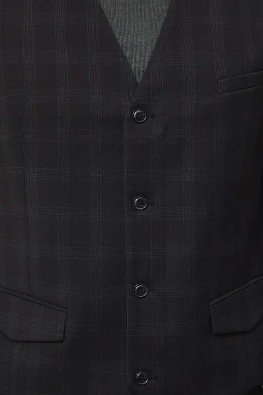 Kamizelka męska slim w kratę czarny RW25-KZMA20