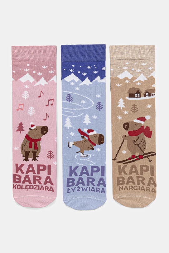 Medicine skarpetki bawełniane 3-pack skarpetki długie multicolor RW25-LBDA05