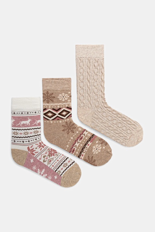 Medicine skarpetki bawełniane 3-pack skarpetki długie multicolor RW25-LBDB04