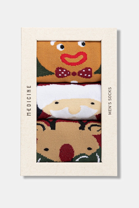 Medicine skarpetki bawełniane 3-pack multicolor RW25-LBMA02