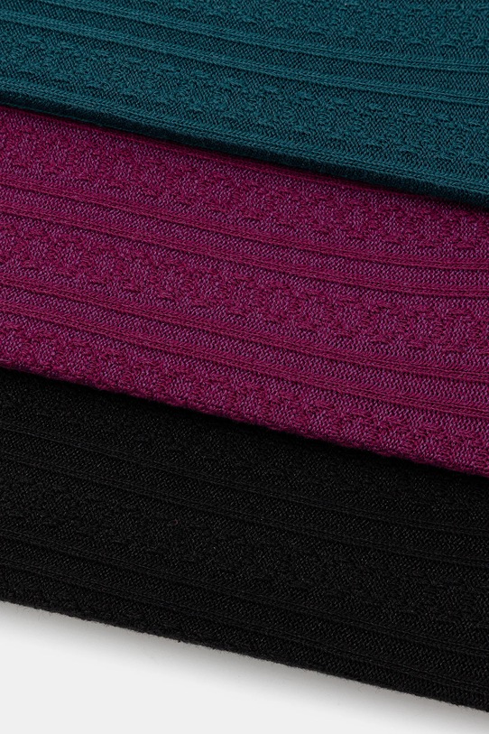 Skarpetki bawełniane damskie z fakturą (3-pack) RW25-LGD401 multicolor RW25