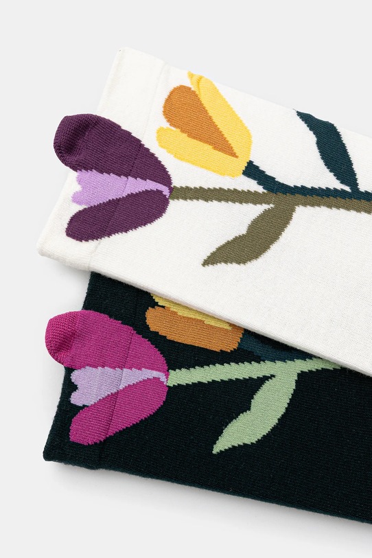 Skarpetki bawełniane damskie w kwiaty (2-pack) RW25-LGD403 multicolor RW25