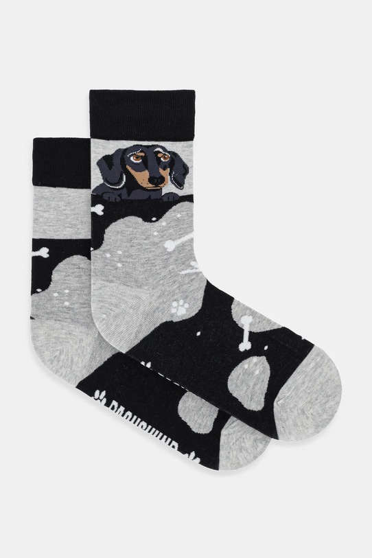 Skarpetki bawełniane damskie z okazji Dnia Psa skarpetki długie czarny RW25-LGD600