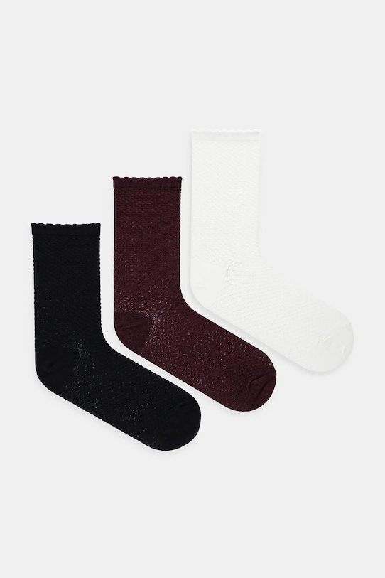 Skarpetki bawełniane damskie z fakturą (3-pack) skarpetki długie multicolor RW25-LGD605