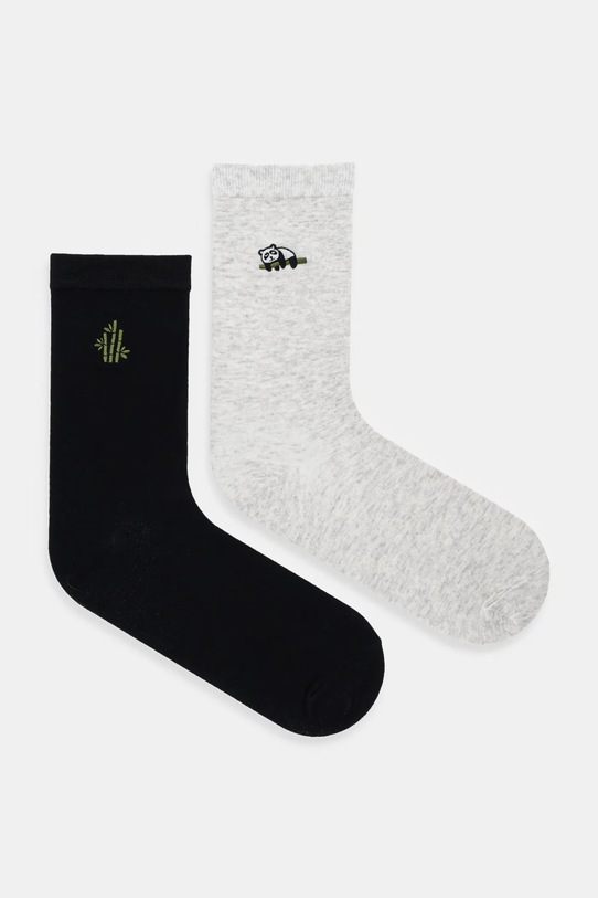 Skarpetki damskie z wiskozą bambusową w pandy (2-pack) skarpetki długie multicolor RW25-LGD616