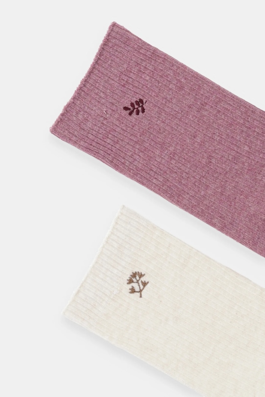 Skarpetki bawełniane damskie z ozdobnym haftem (2-pack) RW25-LGD619 multicolor RW25