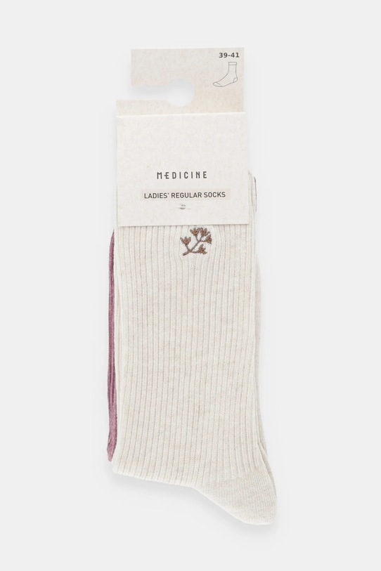 Odzież Skarpetki bawełniane damskie z ozdobnym haftem (2-pack) RW25-LGD619 multicolor