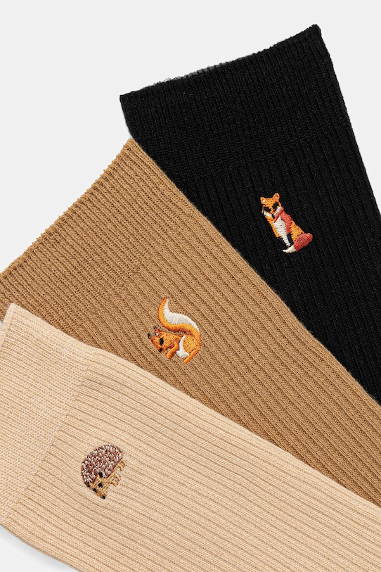 Skarpetki bawełniane damskie z ozdobnym haftem (3-pack) RW25-LGD710 multicolor RW25