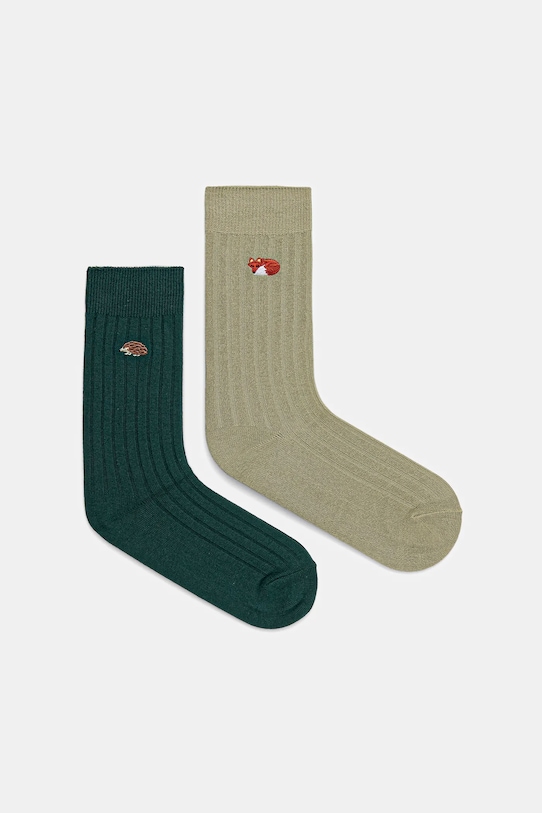 Skarpetki bawełniane damskie z ozdobnym haftem (2-pack) skarpetki długie multicolor RW25-LGD712