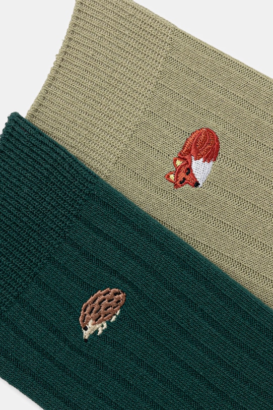 Skarpetki bawełniane damskie z ozdobnym haftem (2-pack) RW25-LGD712 multicolor RW25