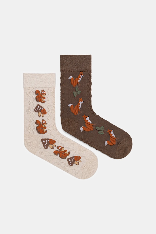 Medicine skarpetki bawełniane 2-pack animal multicolor RW25-LGD807