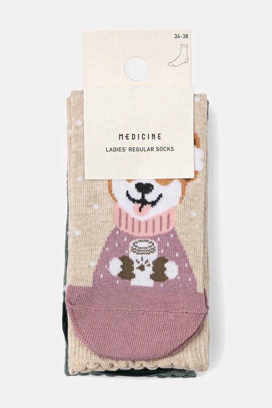 Oblečenie Ponožky vianočné s motívom psa (2-pack) RW25-LGDA01 viacfarebná