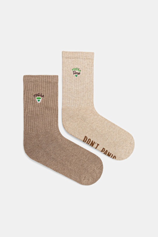 Medicine skarpetki 2-pack melanż beżowy RW25-LGDA04