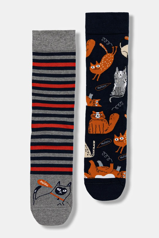 Skarpetki bawełniane męskie wzorzyste (2-pack) skarpetki długie multicolor RW25-LGM301